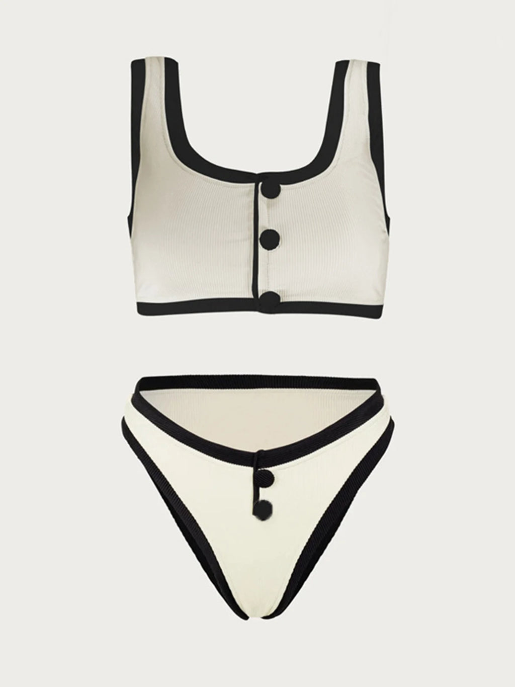 Black and white minimalist split swimsuit for women small fragrant bikini