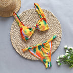 Sexy Bikini  Printed Gathered Two-Piece Women's Swimsuit