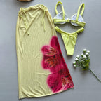 Three-Piece Bikini  Sexy Printed Separate Women's Swimsuit Set