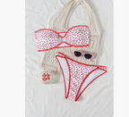 Bikini Blue and White Porcelain Print Tube Top Sexy Swimsuit for Women