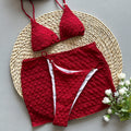 Three-Piece Bikini Set Sexy Style Solid Color Separate Women's Swimsuit