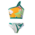 New Women's Swimwear Bikini Swimsuit Sexy Summer Beach Wear Skirt One Shoulder Bikinis Set Tassel Bathing Suit Dress