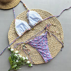 Style Bikini with Ties and Splicing, Two-Piece Women's Swimsuit