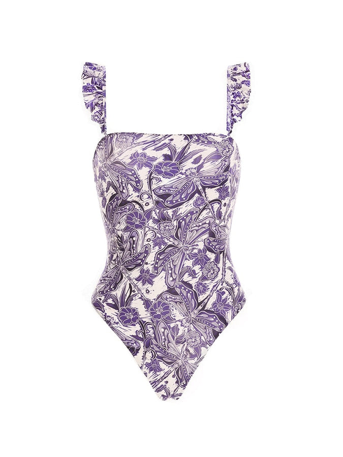 New Gathered Bikini Hot Spring Vacation Sexy High Waist Bikini Split Swimsuit