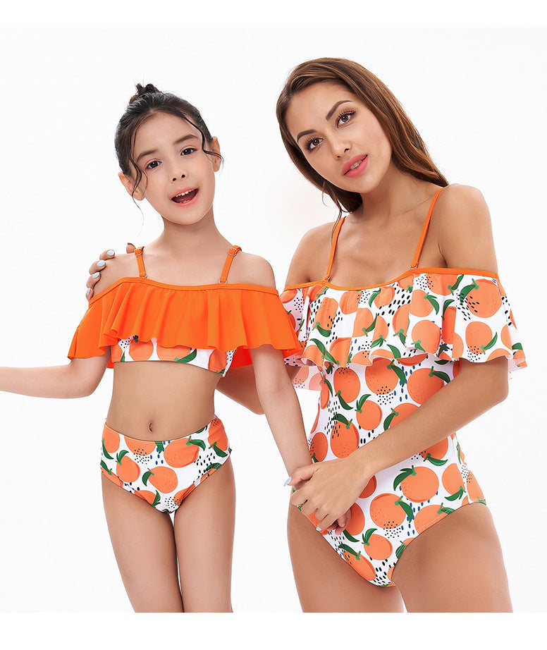 Swimsuit Female Parent-Child Mermaid Scale Print Bikini Adult Children's Mother and Daughter Swimwear