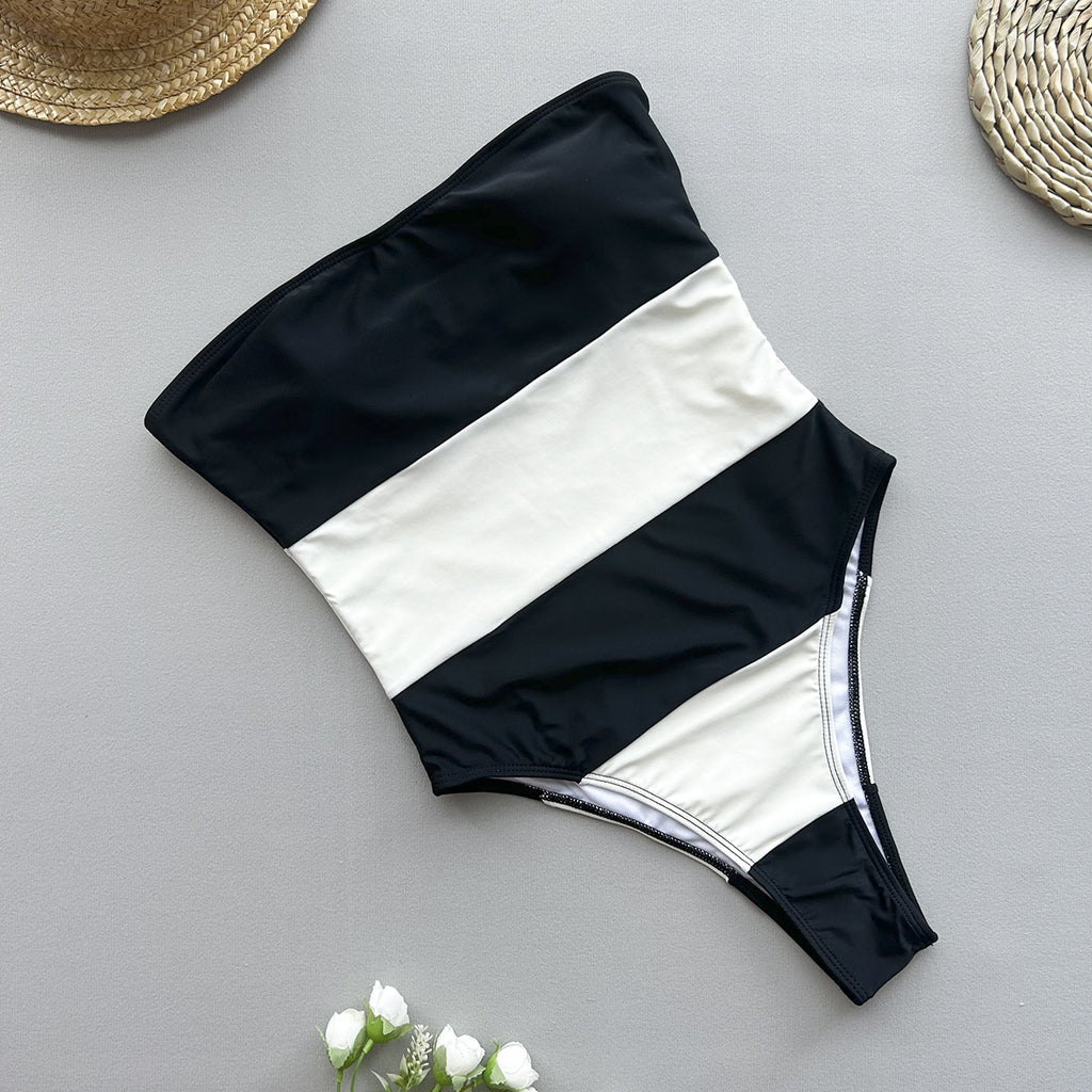 One-Piece Swimsuit Women's  Bikini Sexy Striped Swimwear Wholesale Bikini