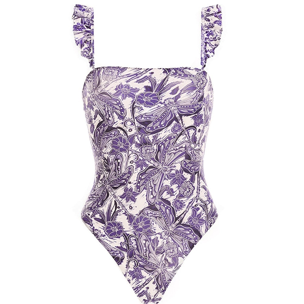 New Gathered Bikini Hot Spring Vacation Sexy High Waist Bikini Split Swimsuit