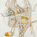 Women's Fruit Print Tie-Strap Sexy Bikini Two-Piece Swimsuit
