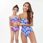 Swimsuit Female Parent-Child Mermaid Scale Print Bikini Adult Children's Mother and Daughter Swimwear